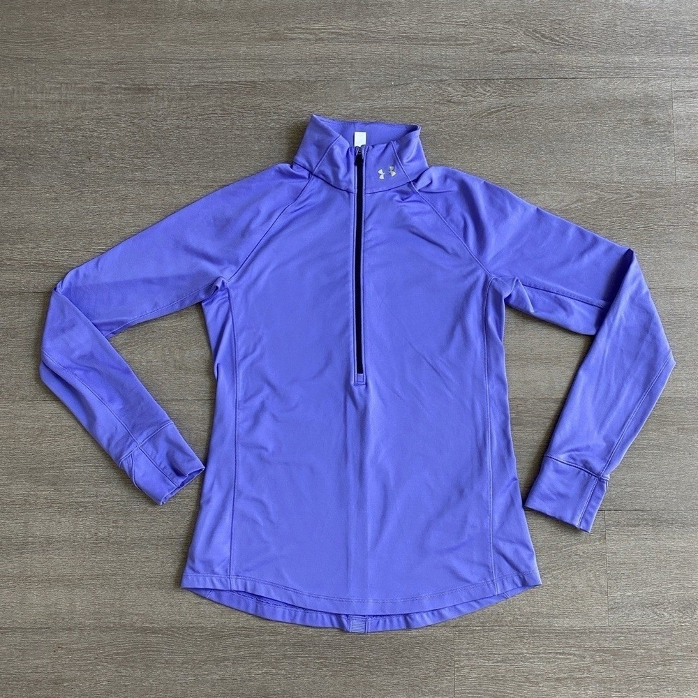 Under Armour 1/2 Zip‎ Purple Long Sleeve Cold Gear Running Pullover Sz M 1312